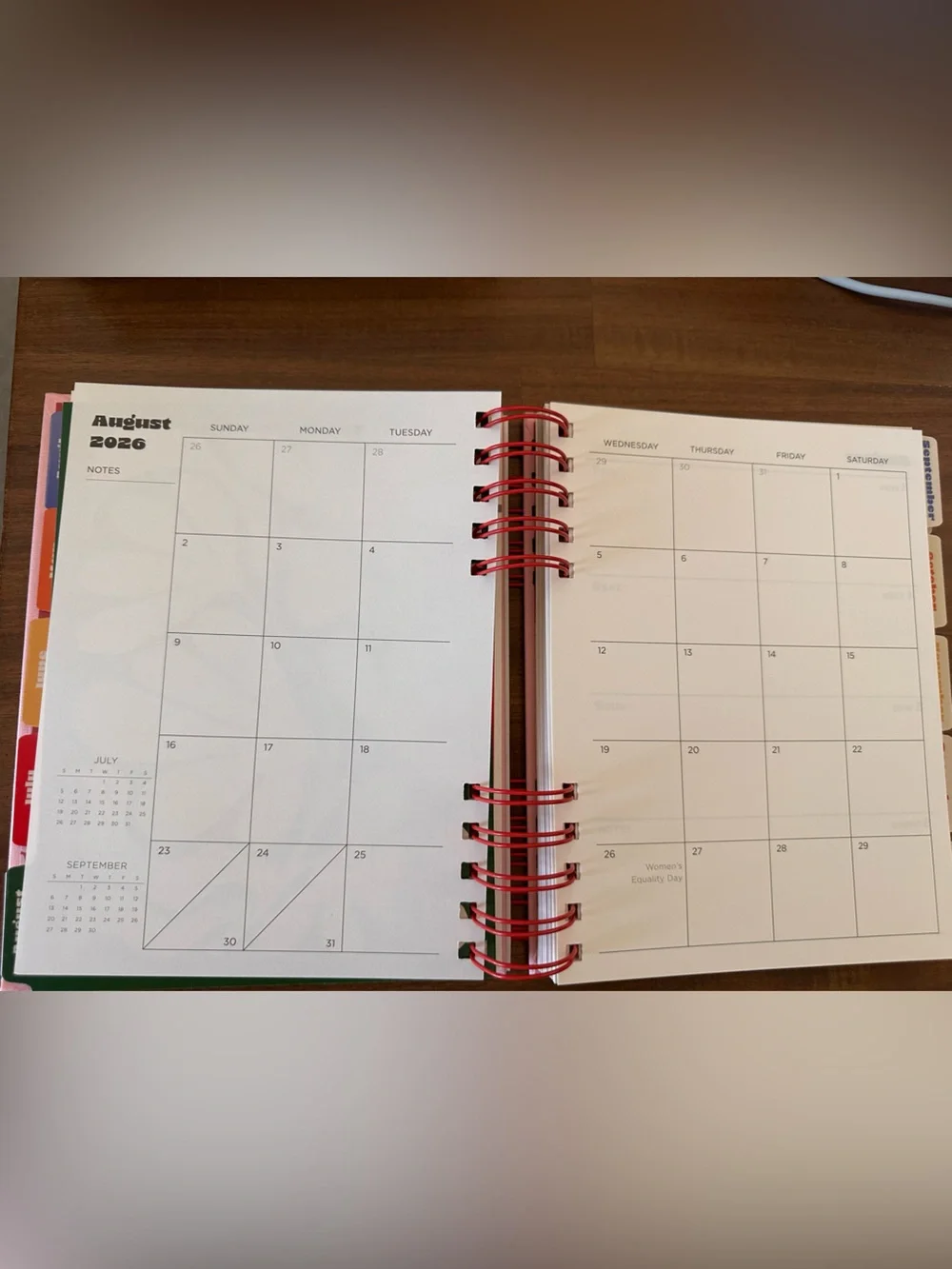 Pulsar Planner with Pink Background and Red Abstract Floral